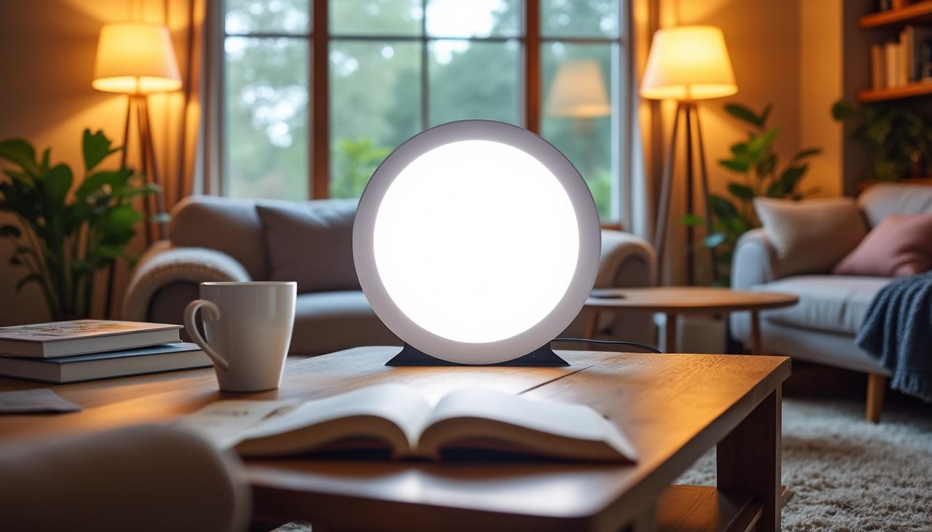 découvrez la lampe de luminothérapie 10 000 lux, votre allié idéal pour lutter contre la dépression saisonnière. profitez d'une ambiance lumineuse revitalisante qui aide à améliorer votre humeur et à combattre le blues hivernal.