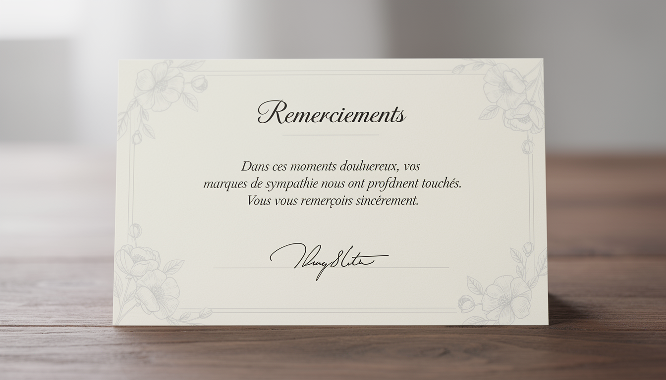 carte remerciement décès