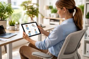 découvrez nos routines anti-douleurs adaptées à l'utilisation de tablettes tactiles pour améliorer la prévention santé au travail et réduire les tensions musculaires.